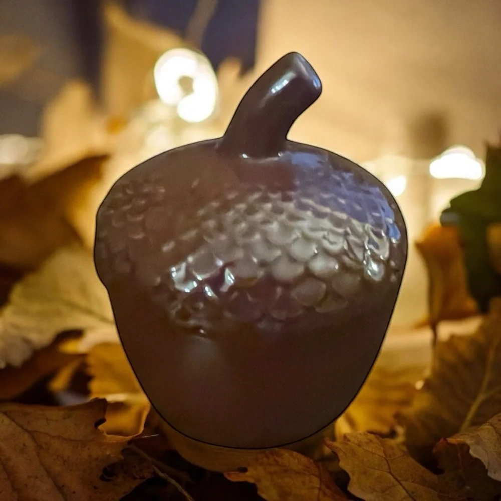 Ceramic Figural Acorn Candle, Fall Scent, New 🐿️🍁🍂